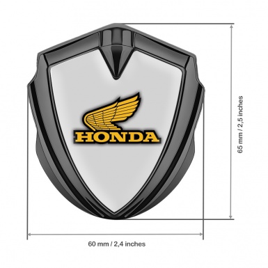 Honda Metal Emblem Self Adhesive Graphite Moon Grey Orange Edition