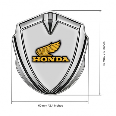 Honda Metal Emblem Self Adhesive Silver Moon Grey Orange Edition