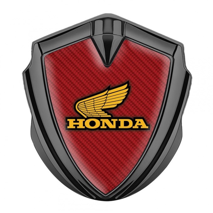 Honda Bodyside Emblem Self Adhesive Graphite Red Carbon Winged Edition