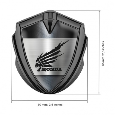 Honda Emblem Fender Badge Graphite Metallic Theme Skull Logo Edition
