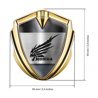 Honda Emblem Fender Badge Gold Metallic Theme Skull Logo Edition