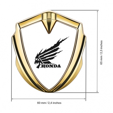 Honda Emblem Self Adhesive Gold White Pearl Black Skull Edition