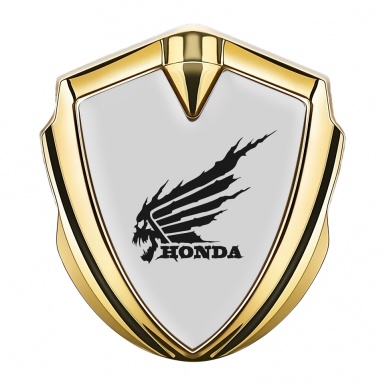 Honda Bodyside Domed Emblem Gold Grey Foundation Black Skull