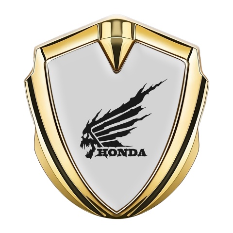 Honda Bodyside Domed Emblem Gold Grey Foundation Black Skull