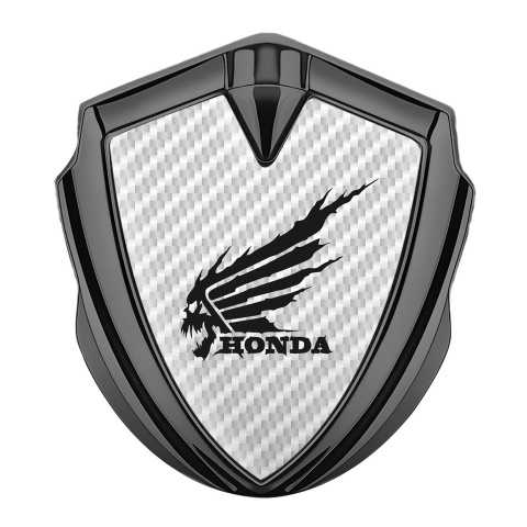 Honda Bodyside Emblem Self Adhesive Graphite White Carbon Skull Design