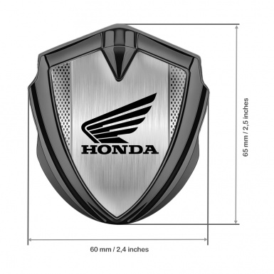 Honda Fender Emblem Badge Graphite Light Mesh Winged Logo