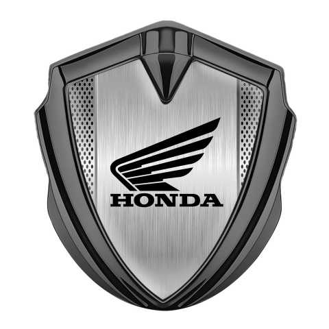 Honda Fender Emblem Badge Graphite Light Mesh Winged Logo