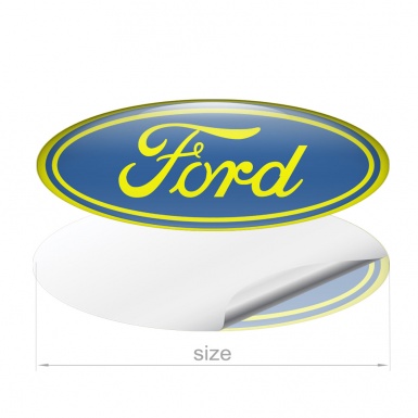 Ford Emblem Silicone Sticker Classic Yellow Blue