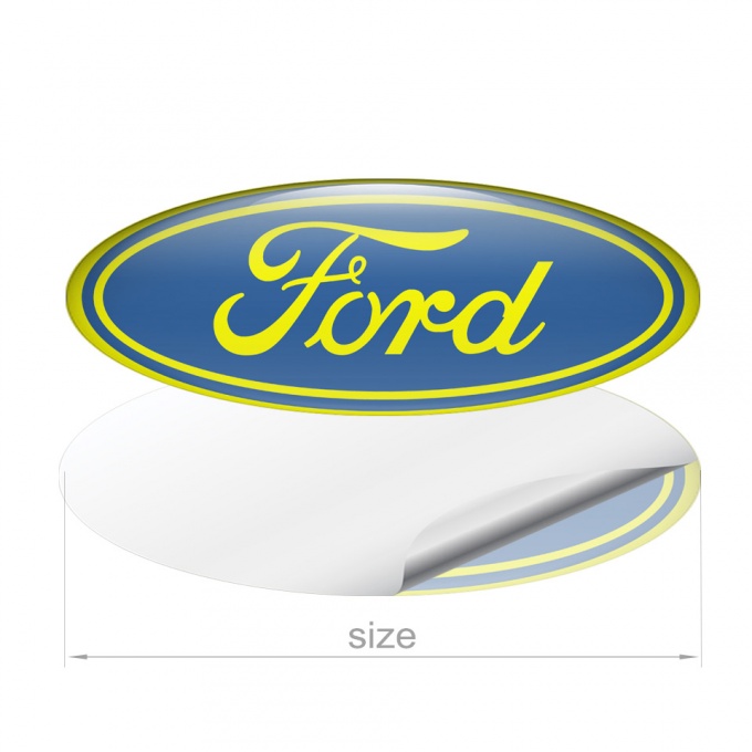 Ford Emblem Silicone Sticker Classic Yellow Blue