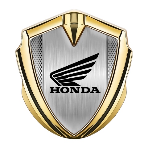Honda Fender Emblem Badge Gold Light Mesh Winged Logo