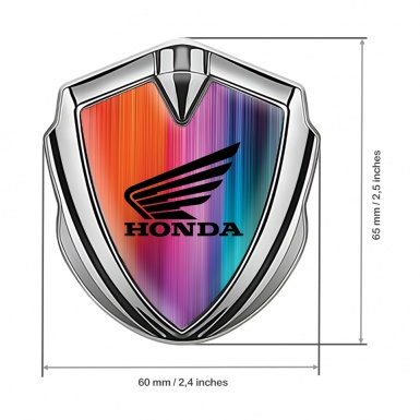 Honda Emblem Self Adhesive Silver Radiant Theme Black Logo