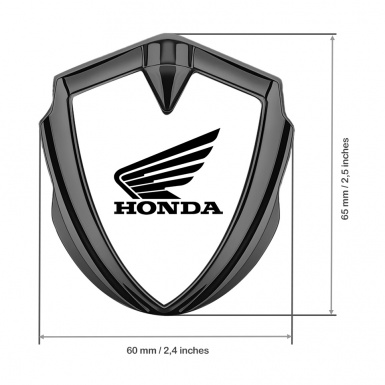 Honda Trunk Emblem Badge Graphite White Foundation Black Logo
