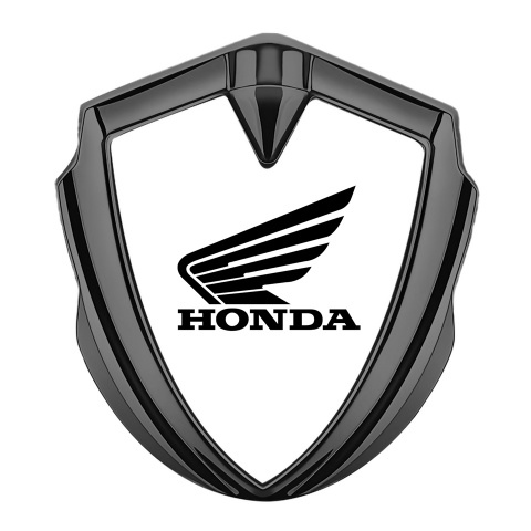 Honda Trunk Emblem Badge Graphite White Foundation Black Logo