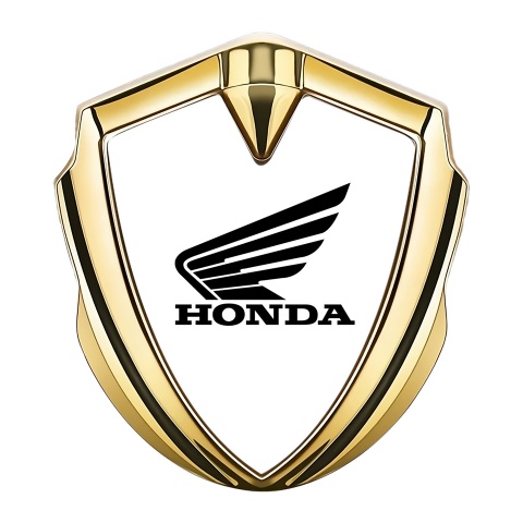 Honda Trunk Emblem Badge Gold White Foundation Black Logo