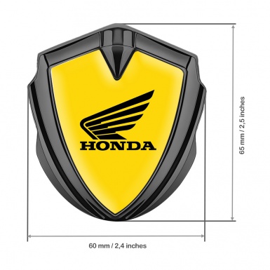 Honda Bodyside Emblem Self Adhesive Graphite Yellow Base Black Variant
