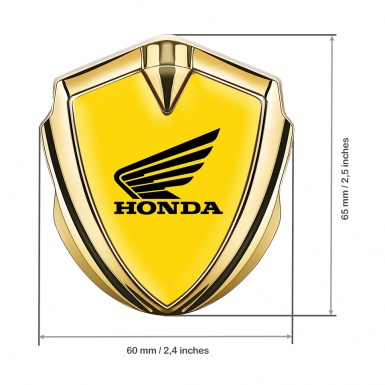 Honda Bodyside Emblem Self Adhesive Gold Yellow Base Black Variant