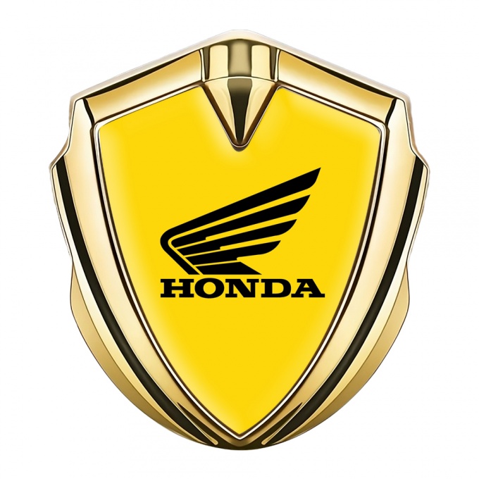 Honda Bodyside Emblem Self Adhesive Gold Yellow Base Black Variant