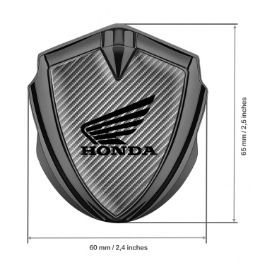 Honda Metal Emblem Self Adhesive Graphite Light Carbon Winged Edition