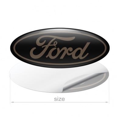 Ford Emblem Silicone Sticker Classic Black Brown