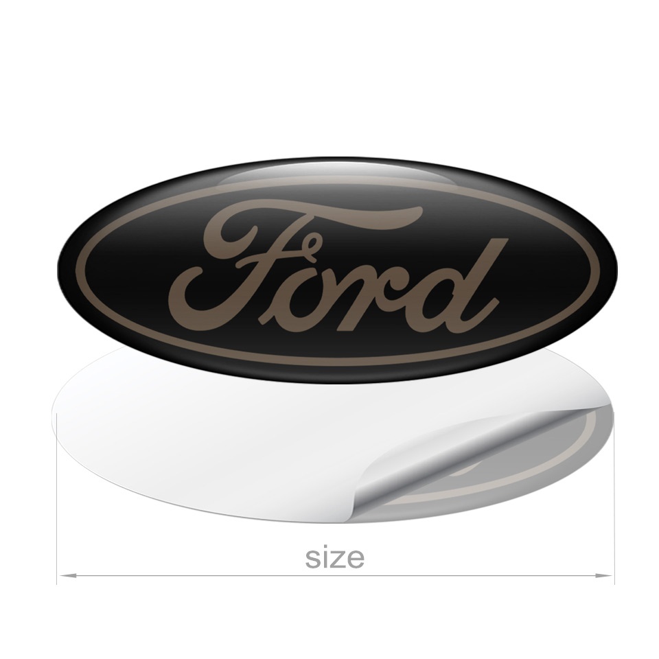 Ford Emblem Silicone Sticker Classic 3D Black, Domed Emblems, Stickers