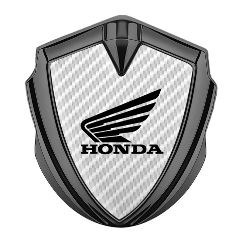 Honda Emblem Fender Badge Graphite White Carbon Black Skull Logo