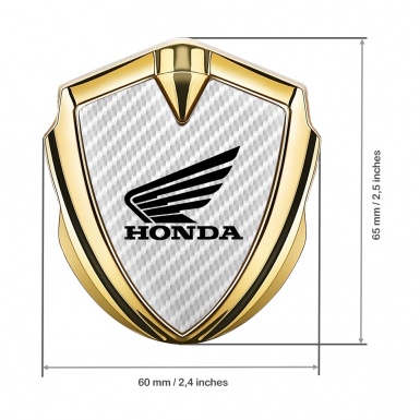 Honda Emblem Badge Self Adhesive White Carbon Black Winged Variant