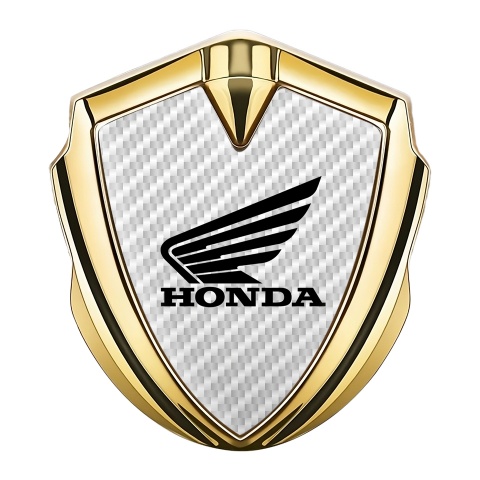 Honda Emblem Badge Self Adhesive White Carbon Black Winged Variant