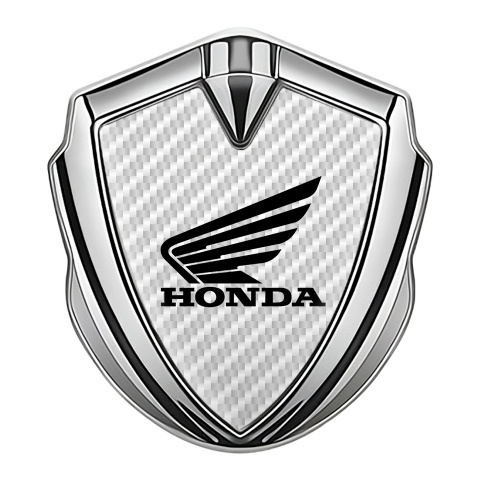 Honda Emblem Fender Badge Silver White Carbon Black Skull Logo