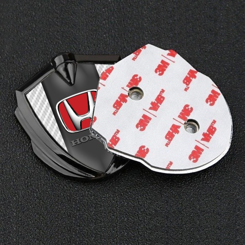 Honda Emblem Trunk Badge Graphite White Carbon Center Panel Red Logo
