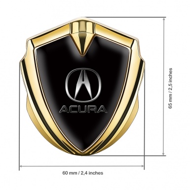 Acura Bodyside Emblem Badge Gold Black Theme Metallic Logo