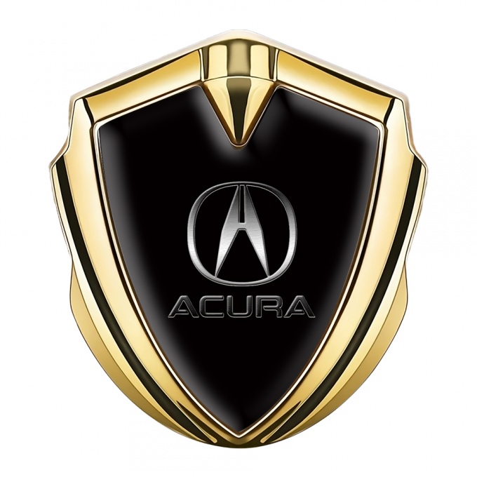 Acura Bodyside Emblem Badge Gold Black Theme Metallic Logo