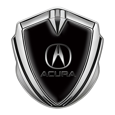 Acura Bodyside Emblem Badge Silver Black Theme Metallic Logo