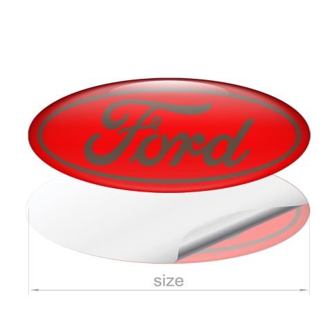 Ford Emblem Silicone Sticker Classic Red Brown