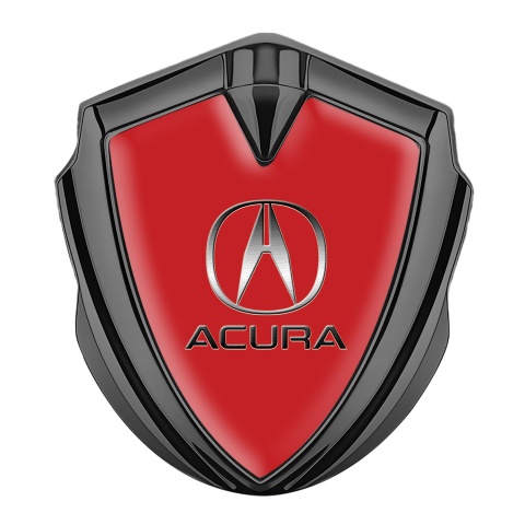 Acura Bodyside Domed Emblem Graphite Red Base Metallic Design
