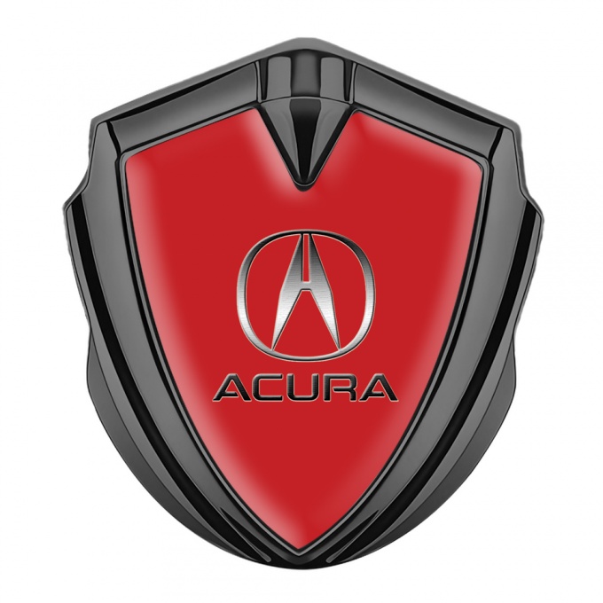 Acura Bodyside Domed Emblem Graphite Red Base Metallic Design