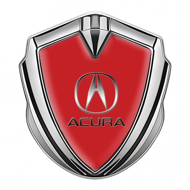 Acura Bodyside Domed Emblem Silver Red Base Metallic Design
