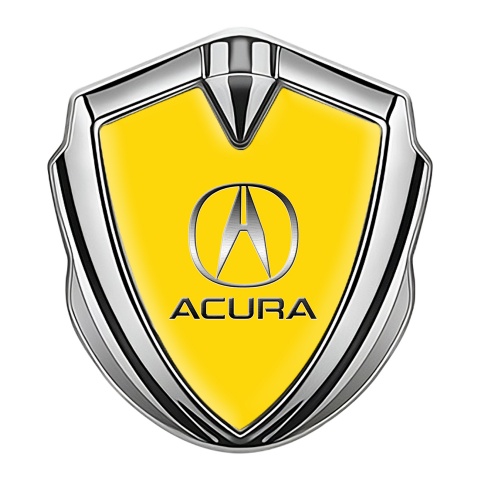 Acura Bodyside Emblem Self Adhesive Silver Yellow Base Edition