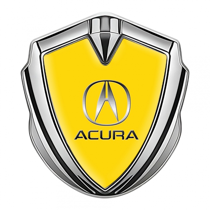 Acura Bodyside Emblem Self Adhesive Silver Yellow Base Edition