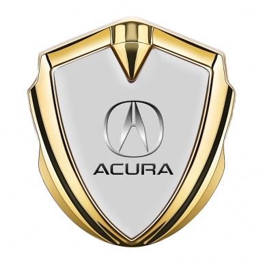 Acura Metal Emblem Self Adhesive Gold Moon Grey Metallic Logo