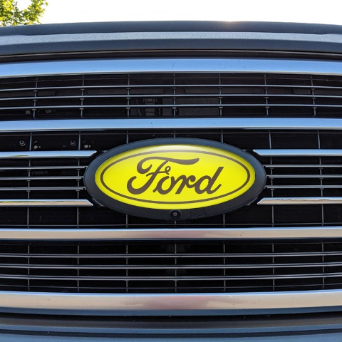 Ford Emblem Silicone Sticker Classic Yellow Brown