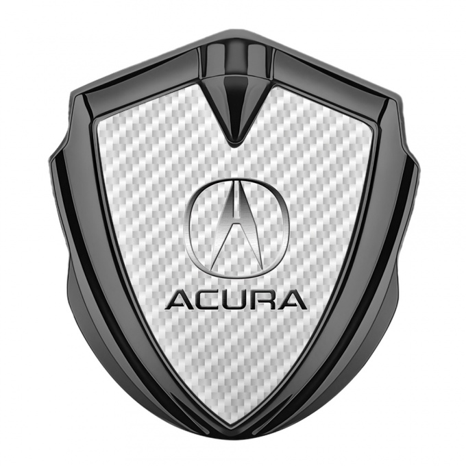 Acura 3D Car Metal Domed Emblem Graphite White Carbon Classic Logo