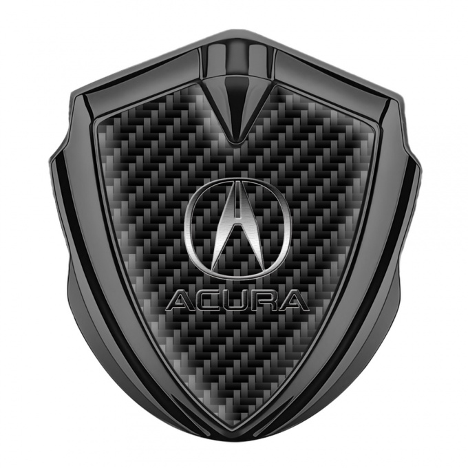 Acura Emblem Badge Self Adhesive Graphite Black Carbon Clean Logo
