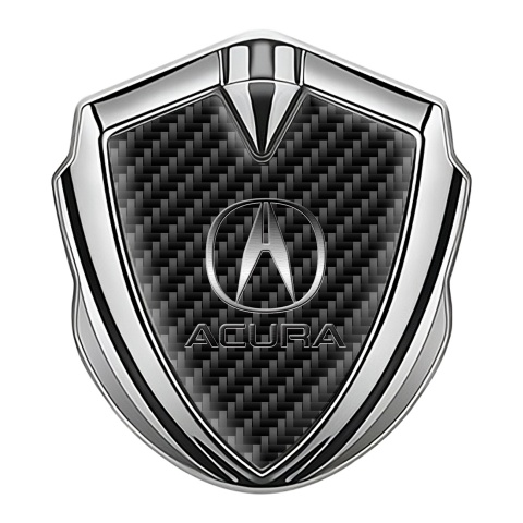 Acura Emblem Badge Self Adhesive Silver Black Carbon Clean Logo