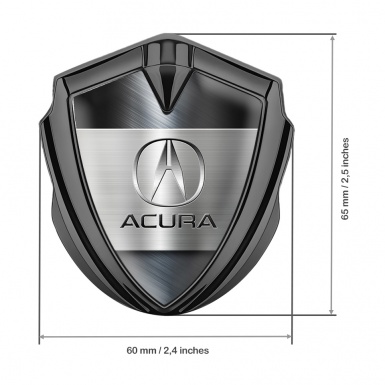 Acura Emblem Fender Badge Graphite Bluish Alloy Metallic Motif