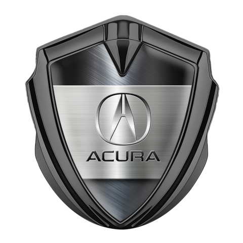 Acura Emblem Fender Badge Graphite Bluish Alloy Metallic Motif