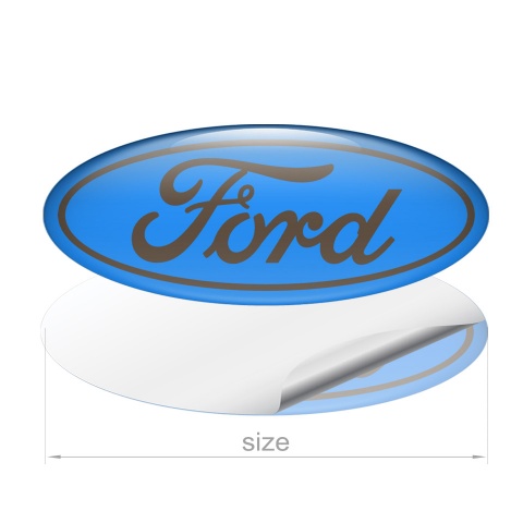 Ford Emblem Silicone Sticker Classic Blue Brown