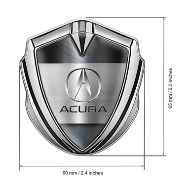 Acura Emblem Fender Badge Silver Bluish Alloy Metallic Motif