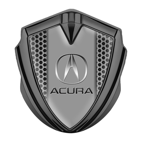 Acura Fender Emblem Badge Graphite Grey Honeycomb Classic Logo