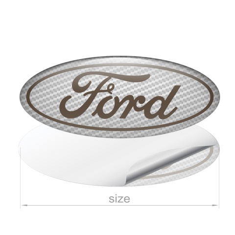 Ford Emblem Silicone Sticker Classic Carbon Brown