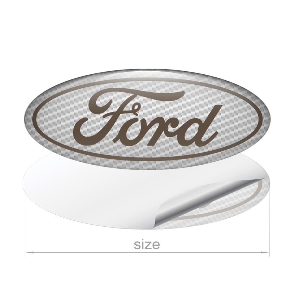 Ford Emblem Silicone Sticker Classic Carbon Brown, Domed Emblems, Stickers